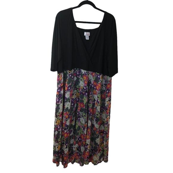 SWAK Designs Floral Print Maxi Dress Sz 4X - Picture 1 of 8